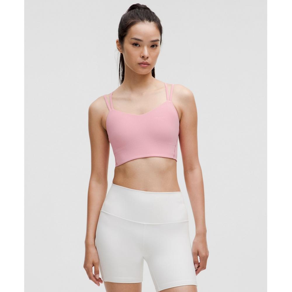 

Lululemon Like A Cloud RiBBed Longline BrA Light Support B C Cup Pink Tide 4