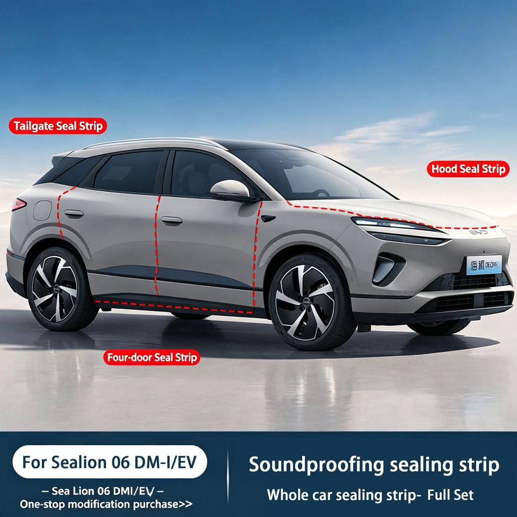 For BYD Sea Lion 06DM-I/EV Sealing Strip Car Doors Sound Insulation Noise Reduction Stickers Modification Supplies Accessories S5