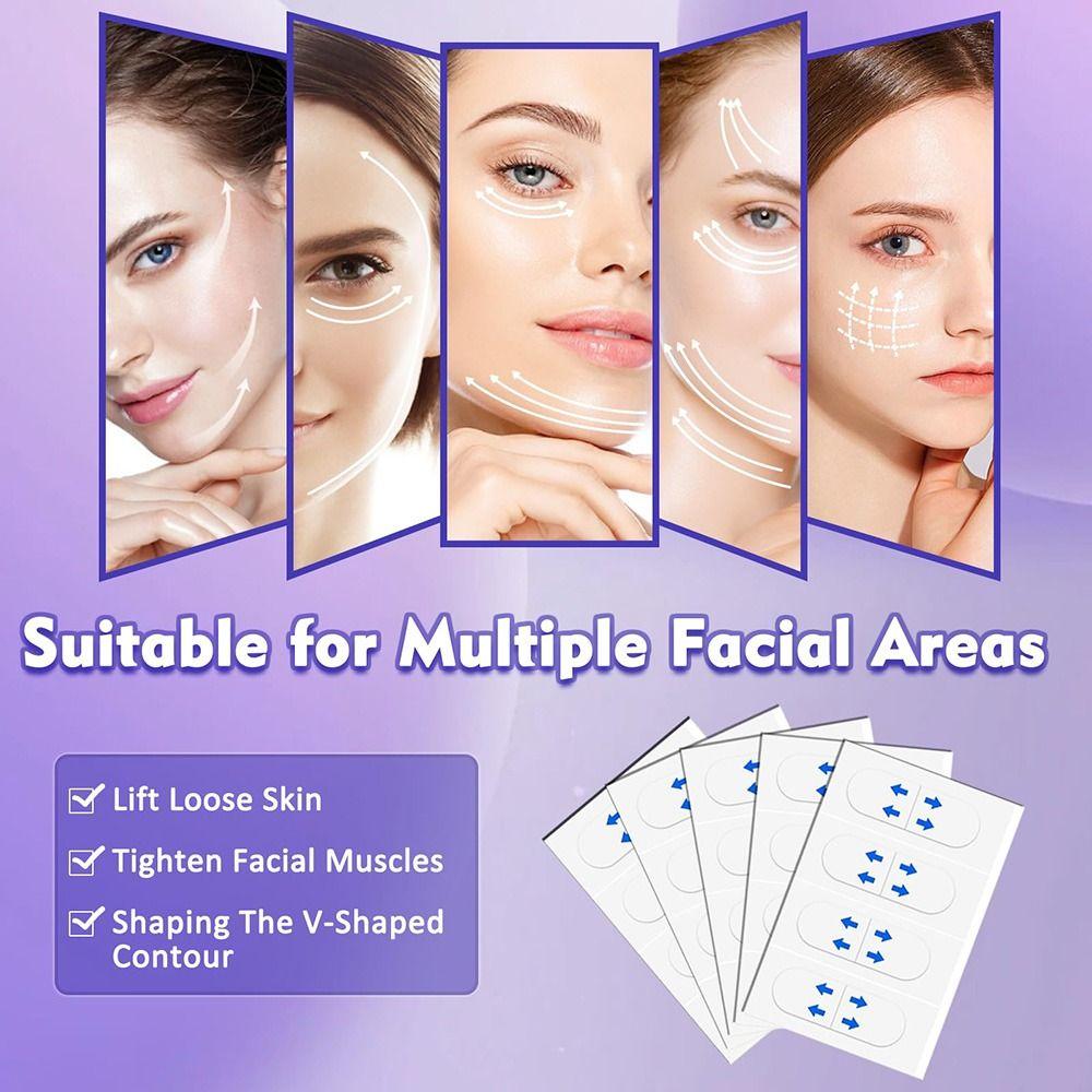 160Pcs Waterproof Face Lifting Tapes Invisible Neck Lift Tape V-Shape Face Tape  Overnight Use