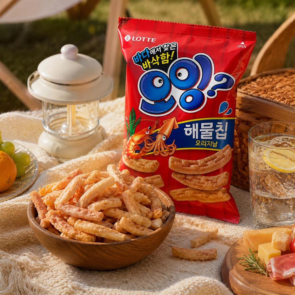 Lotte Squid & Shrimp Flavored Crisp Sticks 75g