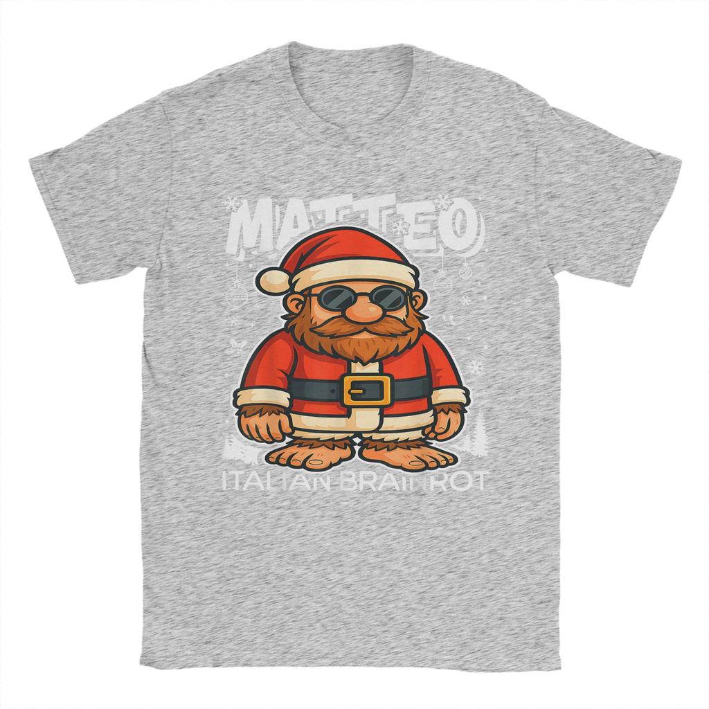 Harajuku T-shirt Matteo Jultomten Italiensk Hjärnröta Jul T-shirts Tee Shirt för Estetisk Vardaglig Kortärmad Topp Tees
