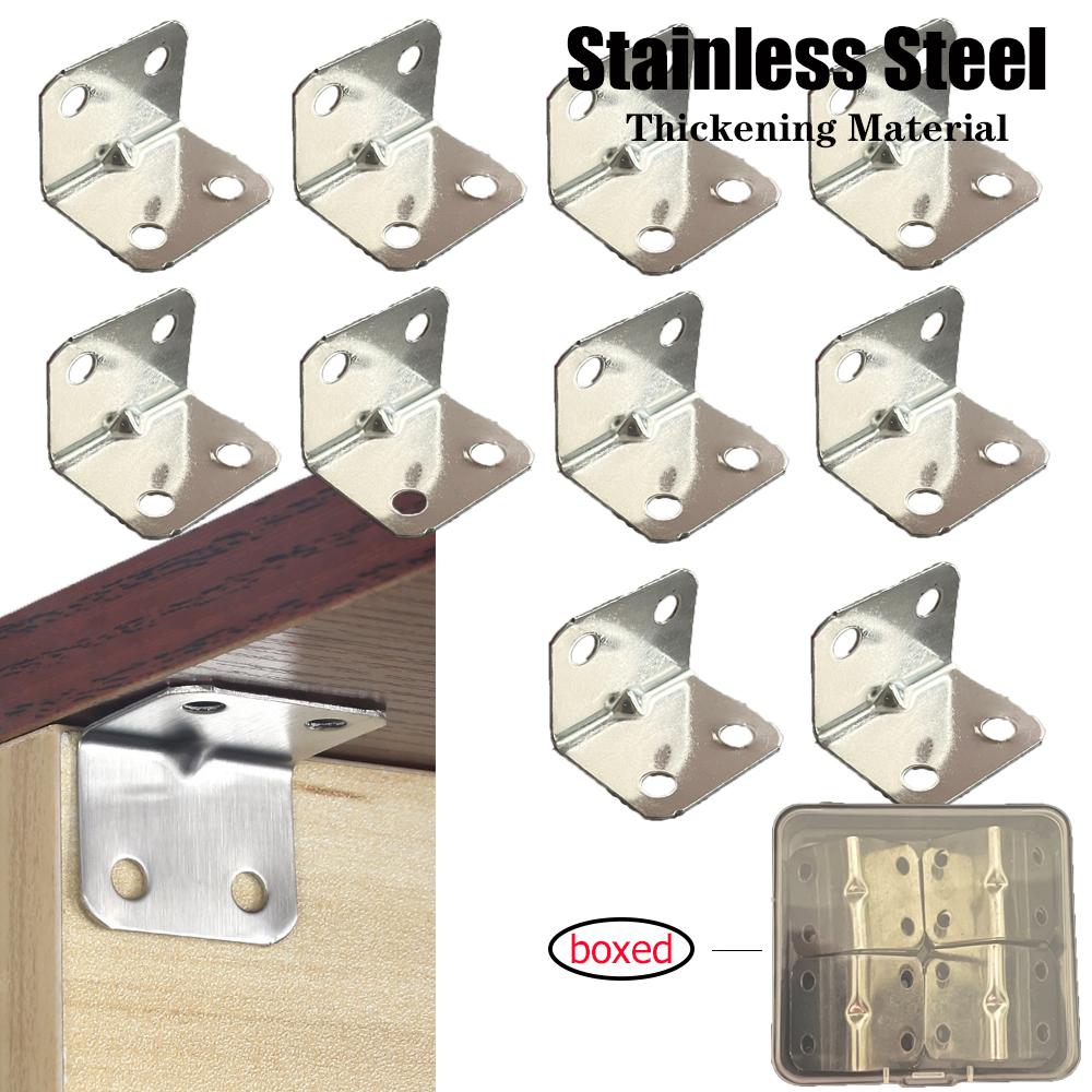 Edelstahl L-förmigen Ecke Code Rechtwinklig Laminat Möbel Bord Hardware Rechtwinklig Halterung Schrank Kleine Stecker
