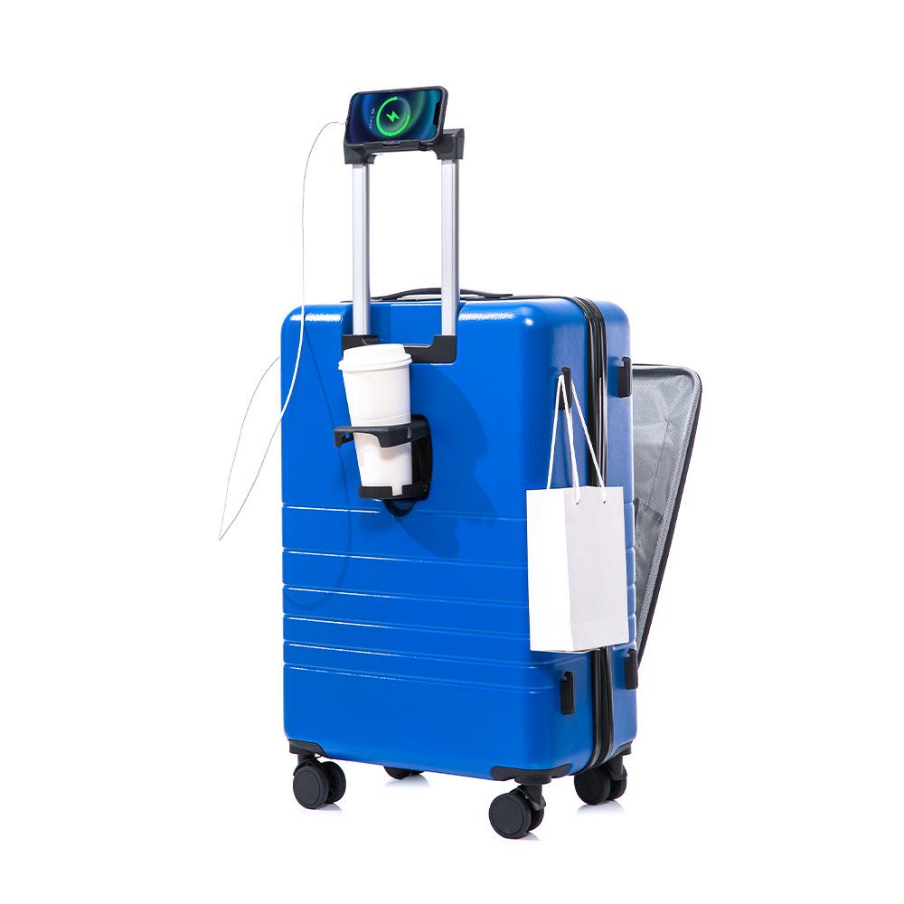 Yongsheng 20'' Front-Opening Suitcase with Universal Wheels, Password Lock & Large Capacity 24'' Zipper
