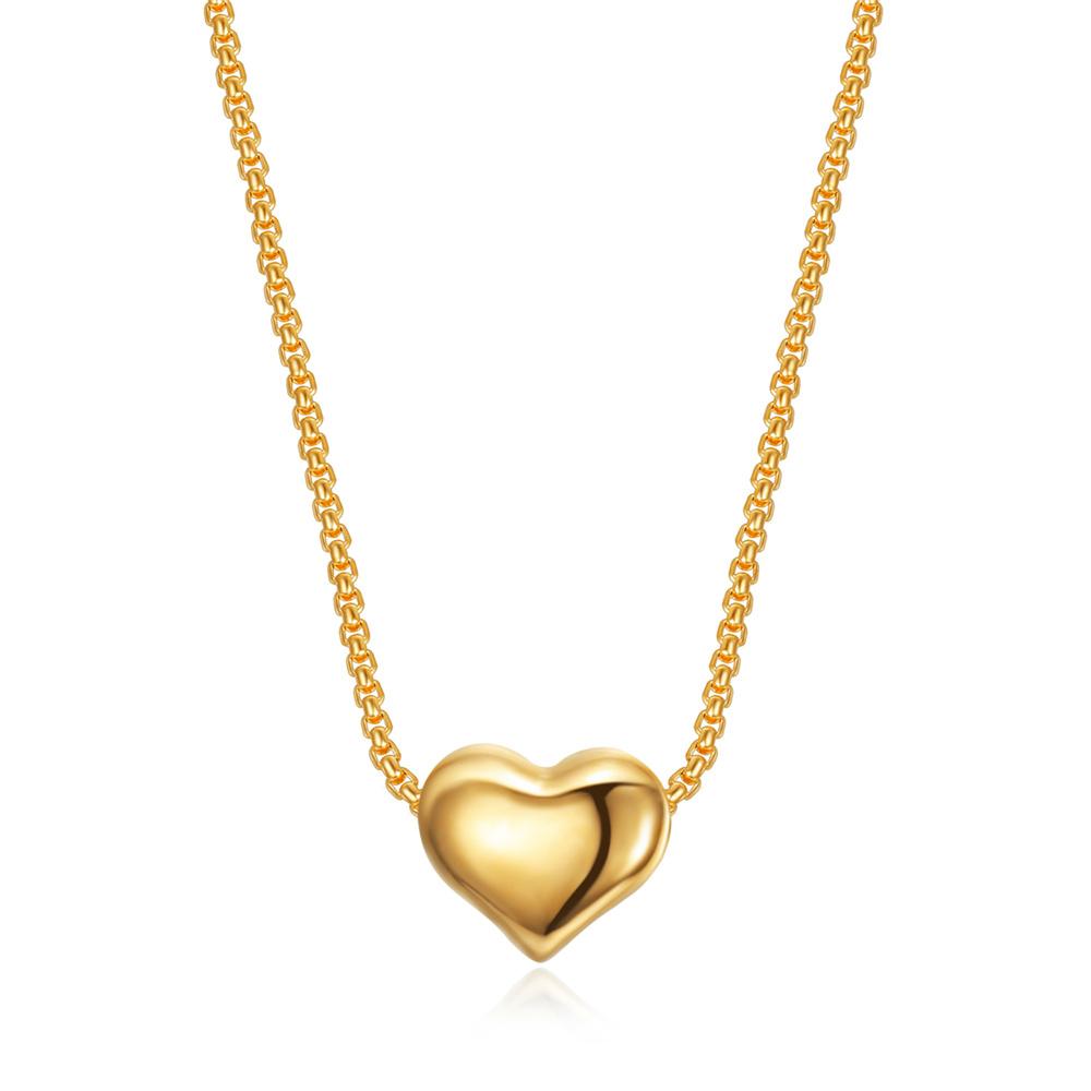 Fashion Tiny Small Love Heart Shape Pendant Necklaces Female Gold Color Stainless Steel Necklace for Women Jewelry Birthday Gift