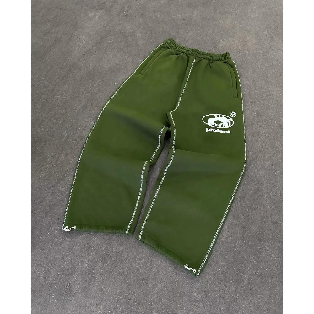 Calças Americanas Nova Tendência Cintura Larga Perna Larga Masculinas Y2K Harajuku Hip-Hop Coringa Casual Calças de Moletom