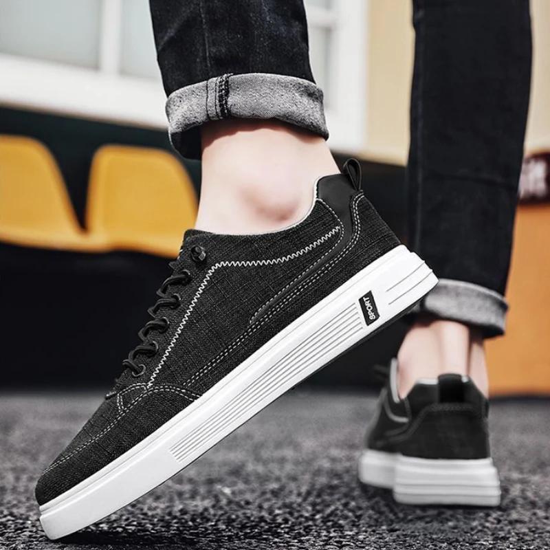 Men Leisure Loafers New Canvas Comfortable Breathable Men's Casual Sneakers 2024 Fashion Odor Resistant Mens Tennis Flat Shoes