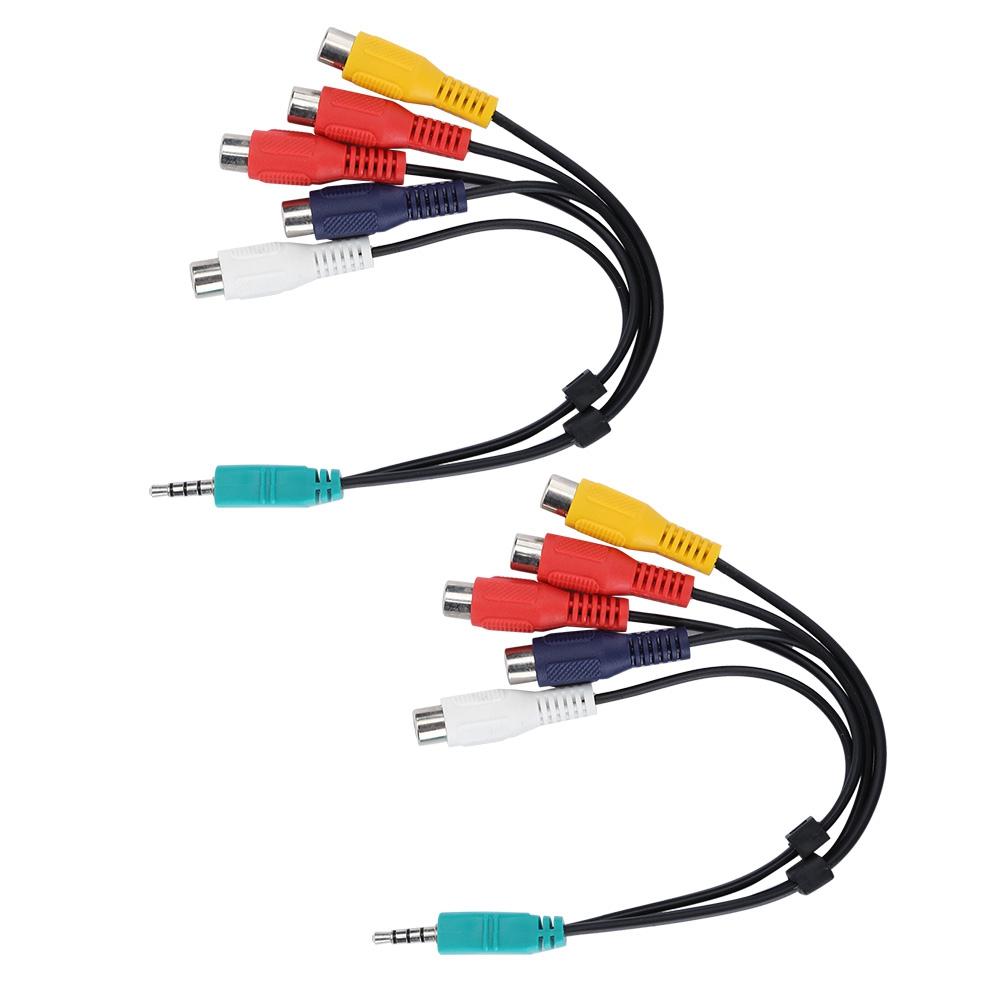 2Pcs For Samsung LCD TV Component Signal Line 3.5+2.5 to 5RCA Video Doubleend for AV Wire