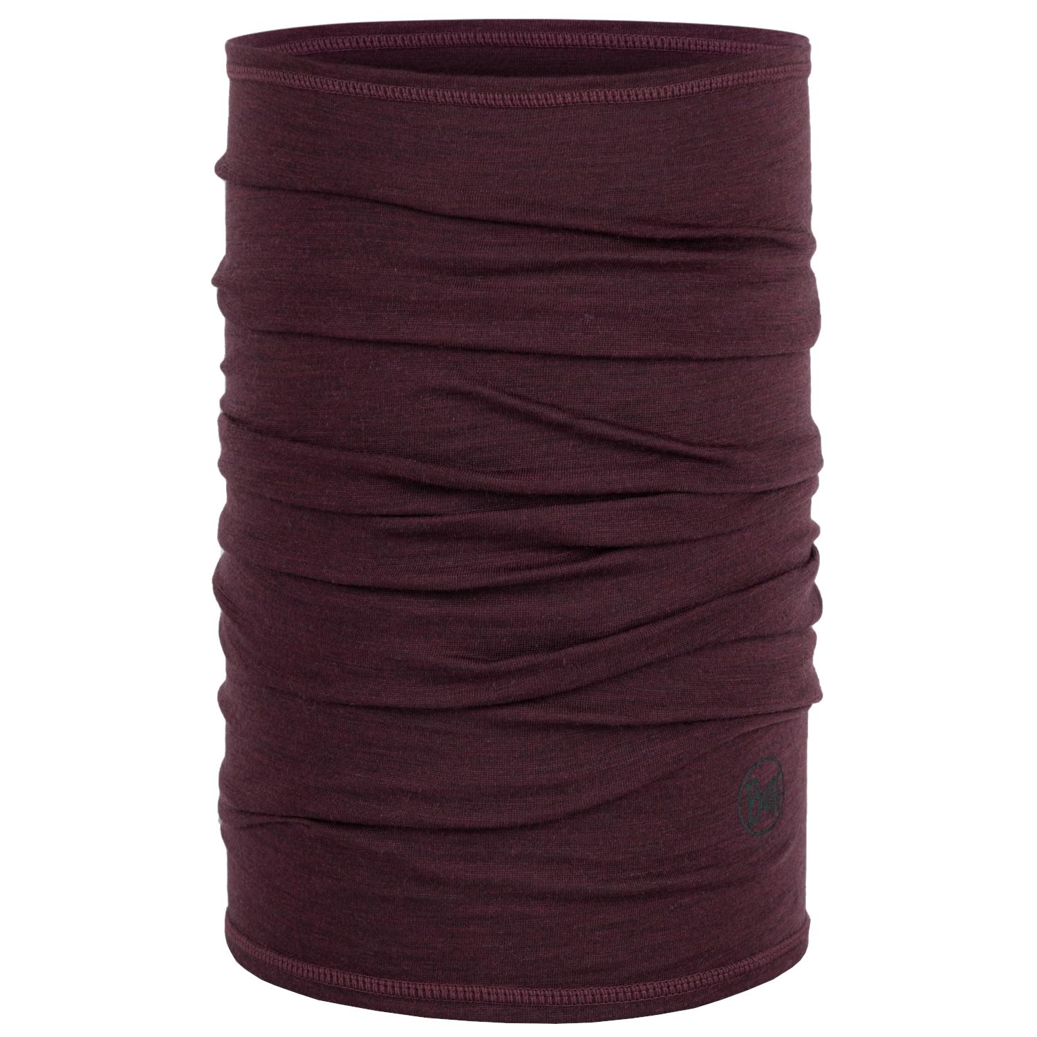 Buff Merino Lightweight Solid Tube Écharpe, Cache-cou unisexe bordeaux