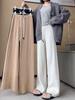 Women's High Waist White Wide-Leg Pants - Slim-Fit, Loose, and Thickened for Autumn and Winter