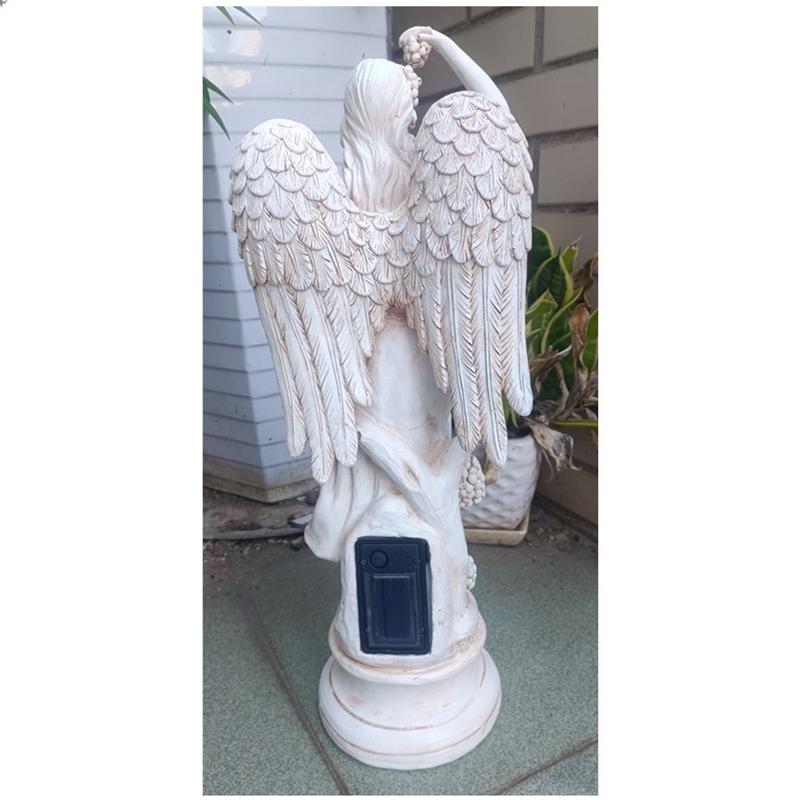 Four Seasons Angel Outdoor Statues With Solar Light Resin Sculpture Ornament Garden Courtyard Decoration Lawn Lights