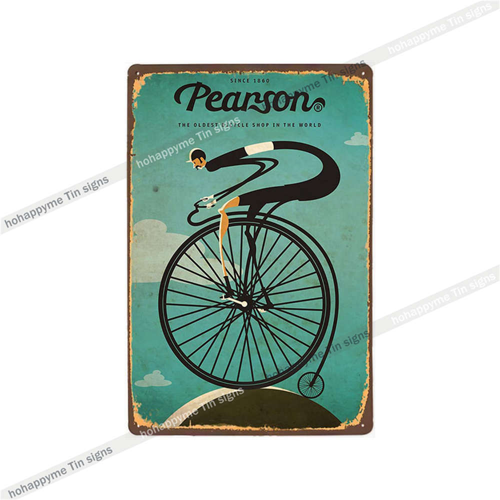 Fahrrad fahren Schilder Blech Metall Retro Plakette Dekoration Fahrradladen Bar Pub Club Café Vintage Wandkunst Eisenmalerei Poster 20x30cm