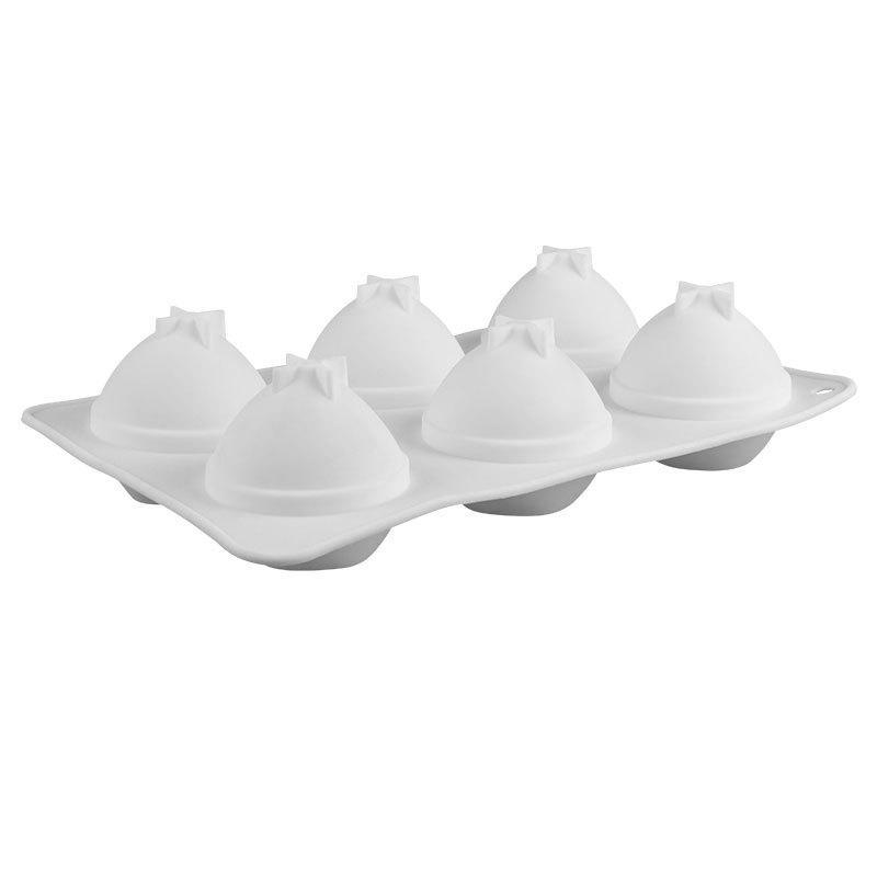 6 Cavity Peach Shaped Silicone Baking Mold Non-Stick Food Grade Reusable for Homemade Jelly Candy Chocolate Cake Dessert Making