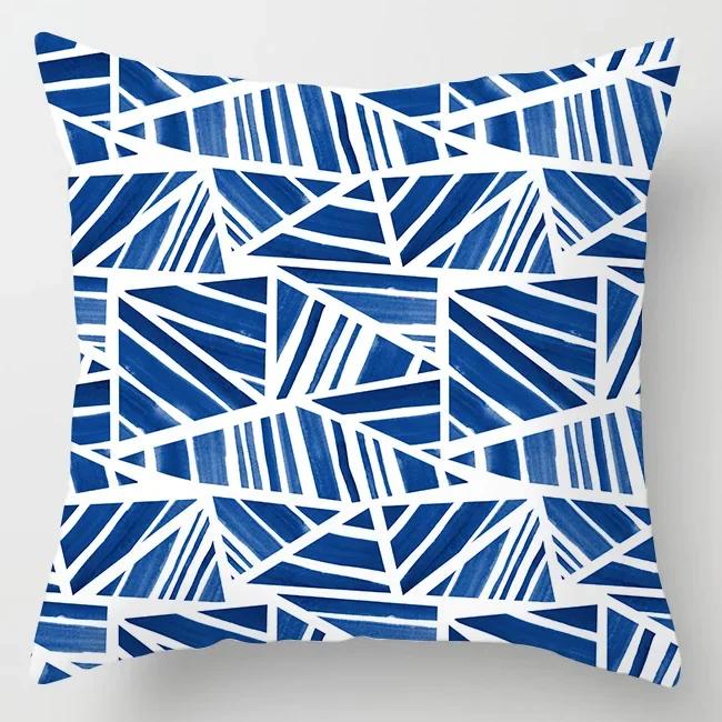 Glitter Marble Agate Cushion Cover Blue Geometry Flower Polyester Throw Pillow Case Car Sofa Decorative Pillowcases Home Decor