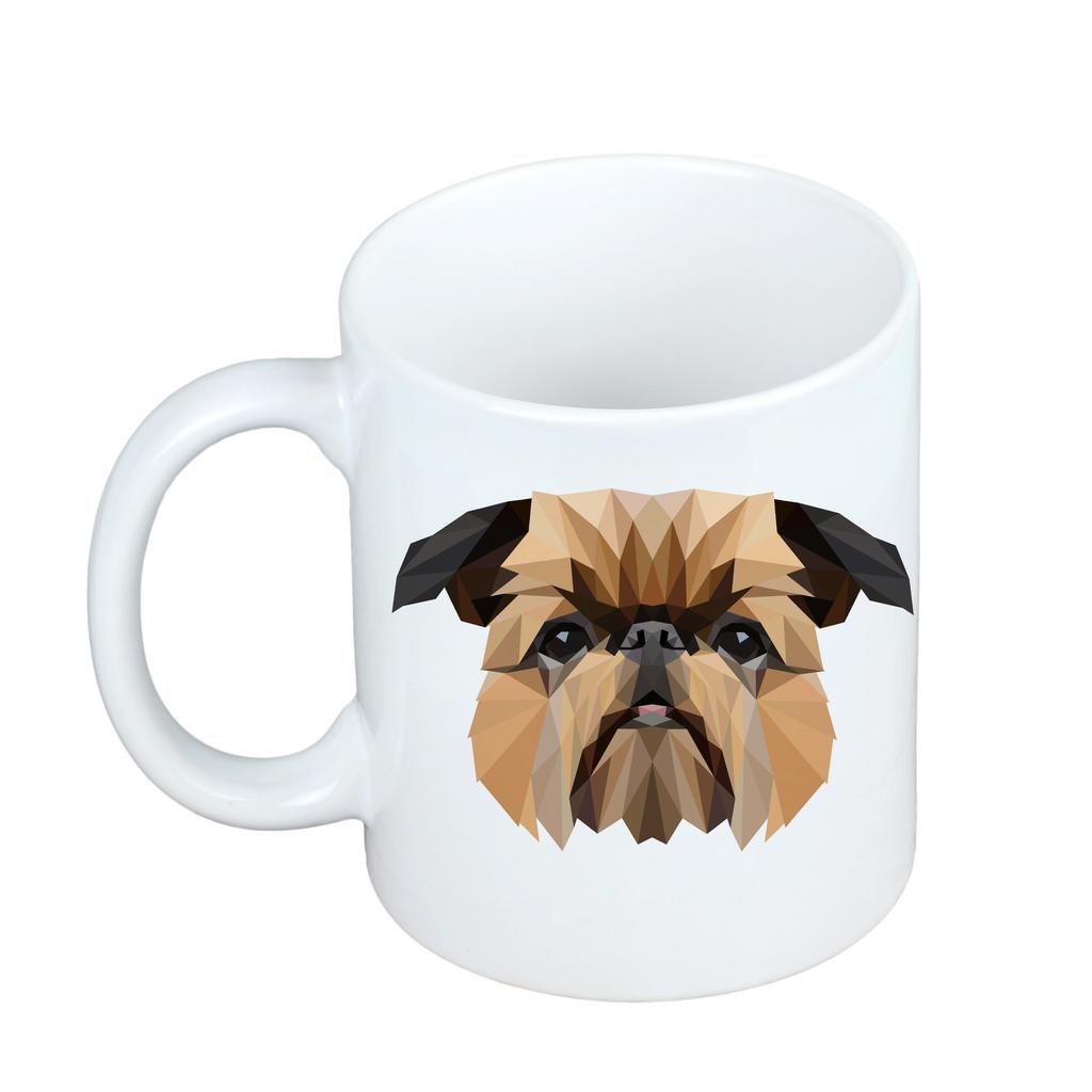 Gryfonik Brukselski, Griffon Bruxellois -Kubek Ze Zdjęciem I Napisem Geometryczny Pies Art-Dog