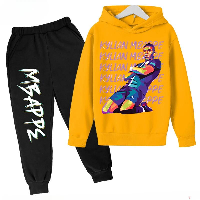 

Spring and Autumn Mbappe Printed Children s Hoodie Set Sweatshirt Pants Sportswear 2-piece Set for Boys and Girls Kids Clothes 110