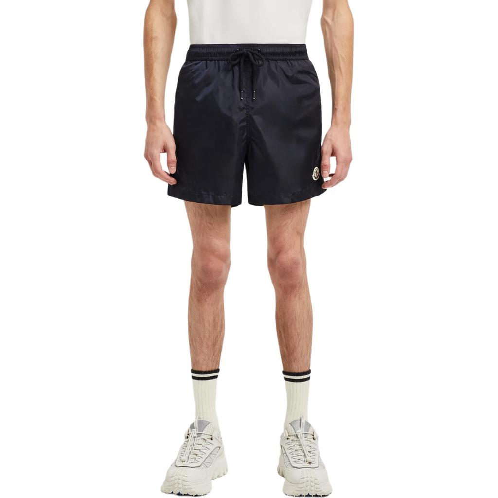 Moncler Fiber Drawstring Loose Swimming Casual Shorts Men shorts Dark-Blue 2C7080053326743