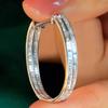 Huitan Opulent Big Circle Hoop Earrings for Women Dazzling Cubic Zirconia Ear Accessories Fashion for Anniversary Party