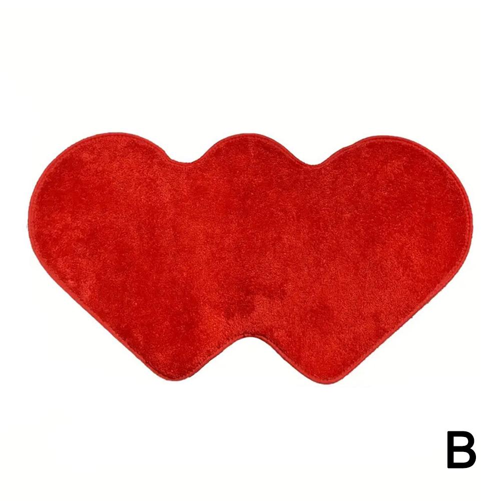 Red Love Heart Carpet Valentine's Day Double Heart Carpet Atmosphere Non-slip Living Room Bedro U9Q6