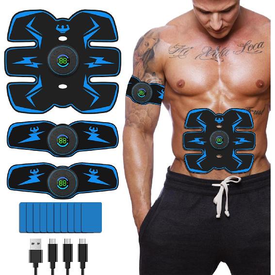 ab Stimulator Muscle Toner, abs Stimulator Military Grade EMS Muscle Stimulator Ab Machine for Ab/Arm/Leg, Abs Workout Equipment, ab Stimulator Belt