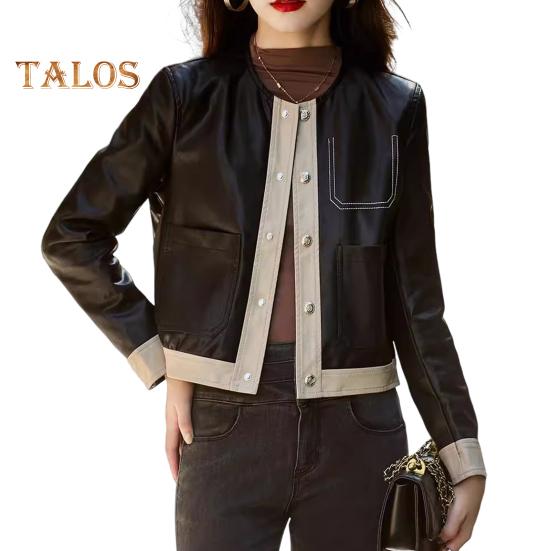 Damenjacke Herbst Freizeitkleidung Lange Ärmel Knopfverschluss Design Slim Fit Damenmantel Retro Style Oberbekleidung