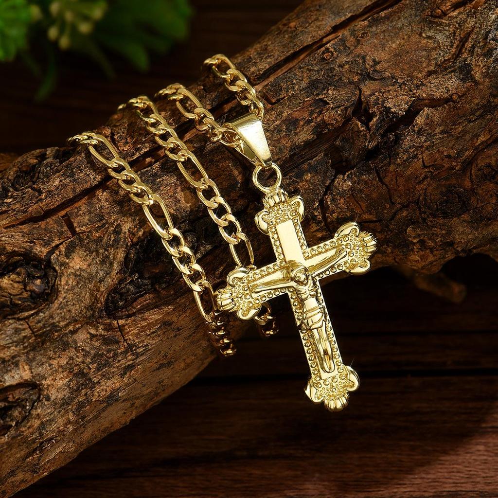 European & American Cross Pendant Men's Necklace - Unisex Style