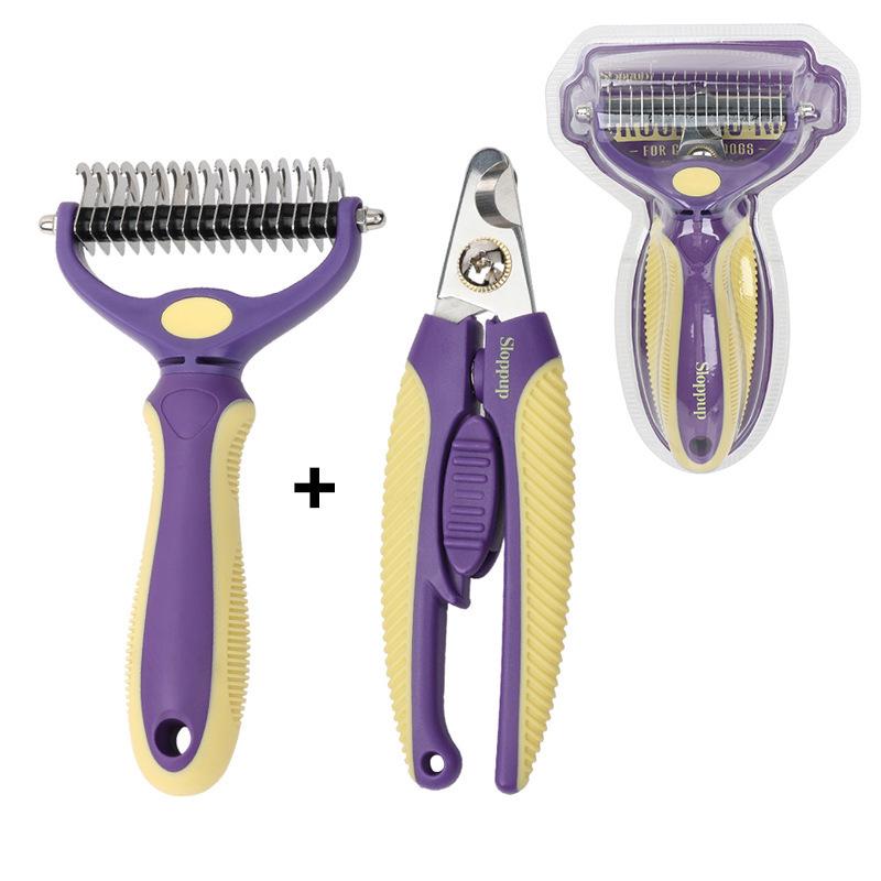 Pet Detangling Comb for Dogs & Cats - Grooming Tool to Remove Loose Hair and Detangle Fur.