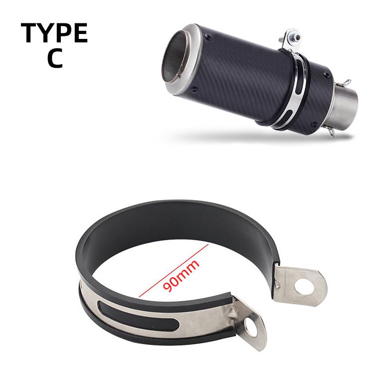 

Universal Motorcycle Exhaust Muffler Stainless Carbon Fiber Holder Clamp Fixed Ring Support Bracket 89MM C 89MM