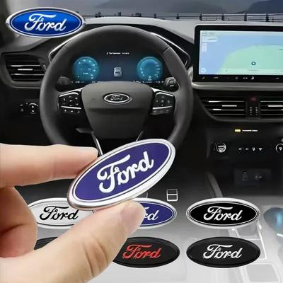 Car Sticker 2026 Ford Car Steering Wheel Emblem Decals Badge For Ford Focus 2 Mk3 F150 Mondeo Max Fusion Ranger Escort Explorer