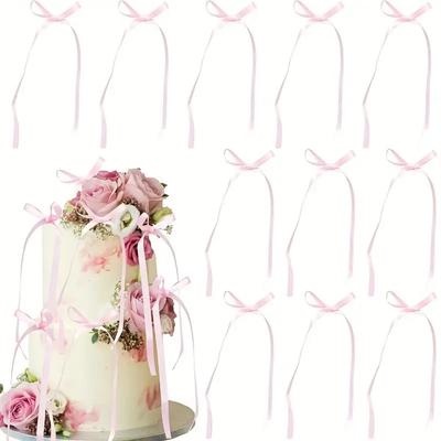 Bow-shaped Cupcake Decorations, Perfect for Girls' Birthday Parties Bow Decorations, Playful Bow Ribbons, Bridal Shower Sweets,