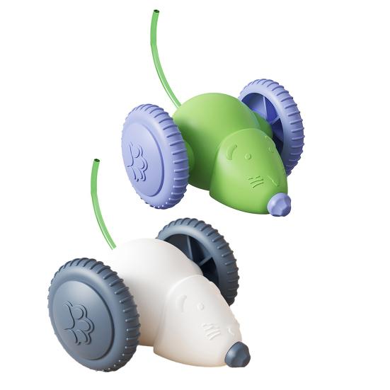 Akıllı Elektrikli Fareler Kedi Oyuncağı Şarj Edilebilir Otomatik Hareket Eden Fare Araba Oyuncağı LED Işıklarla İç Mekan Kedileri için İnteraktif Kedi Teaser