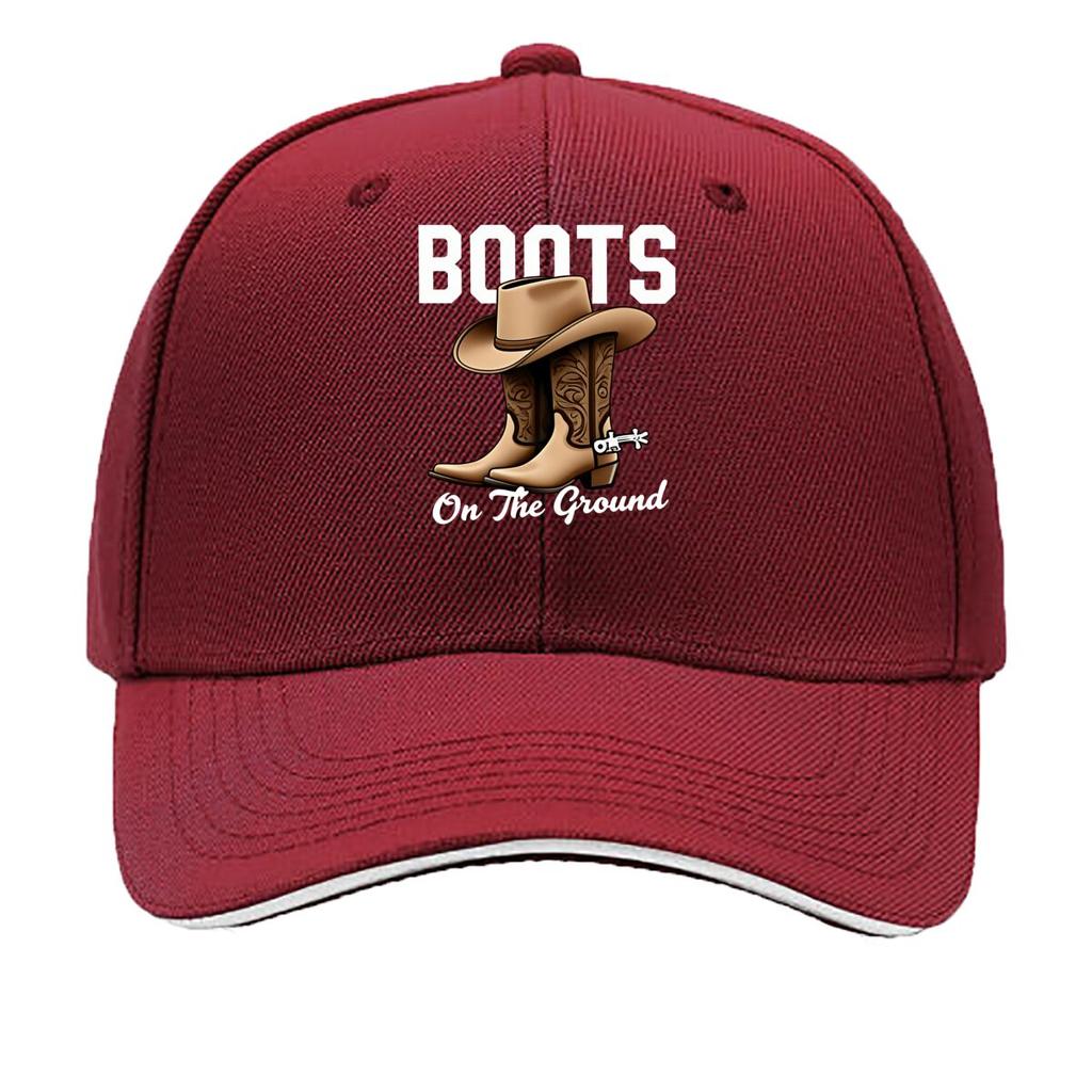 Cowboy Boots And Hat Design Unisex Baseball Caps Travel Caps Suitable for Every Season Sandwich Baseball Cap
