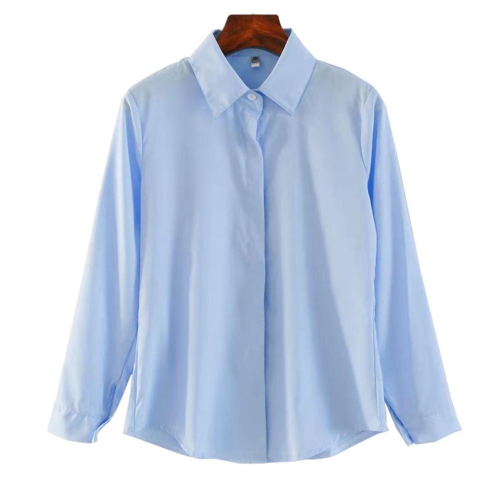Women's Flocked White Long Sleeve Warm Fleece Shirt - Formal Workwear, Autumn/Winter 2025