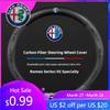 For 2026 Hot Sticker Carbon Fiber Car Logo Styling Leather Steering Wheel Cover Auto Accessorie For Alfa Romeo 159 16