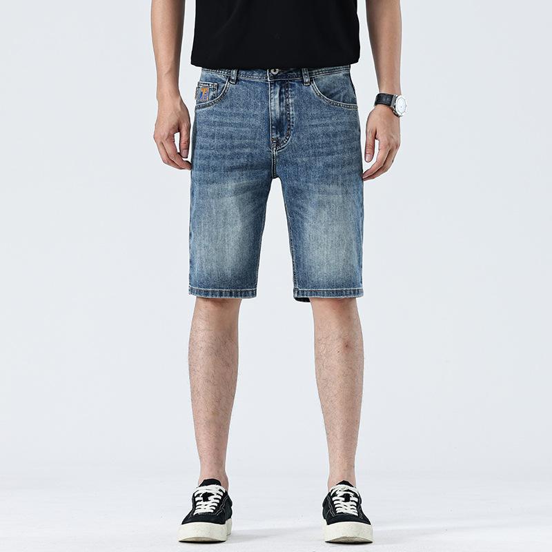 New Style of Denim Shorts Men's Summer Thin 5-point Pants Mid-sized Trousers Casual 5-point Pants