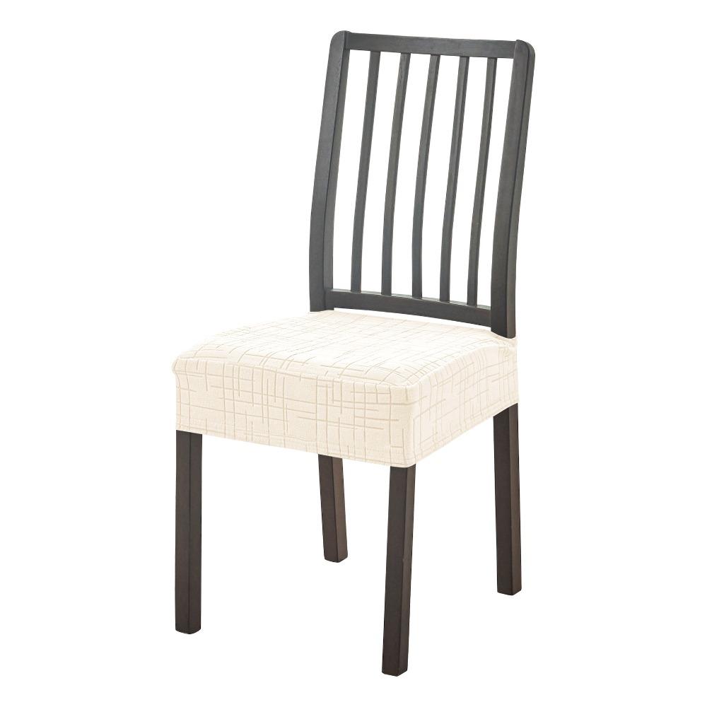 Stretch Dining Chair Covers Jacquard Fabric Protective Chair Cover Chair Cushion Covers Holiday бежевый