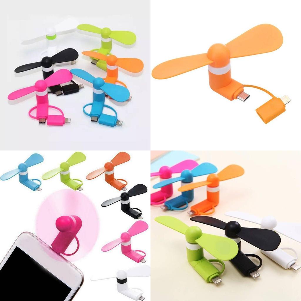 Apple Phone Mini Plugin Fan With Soft Blades Portable Cooling For Commuting And Office