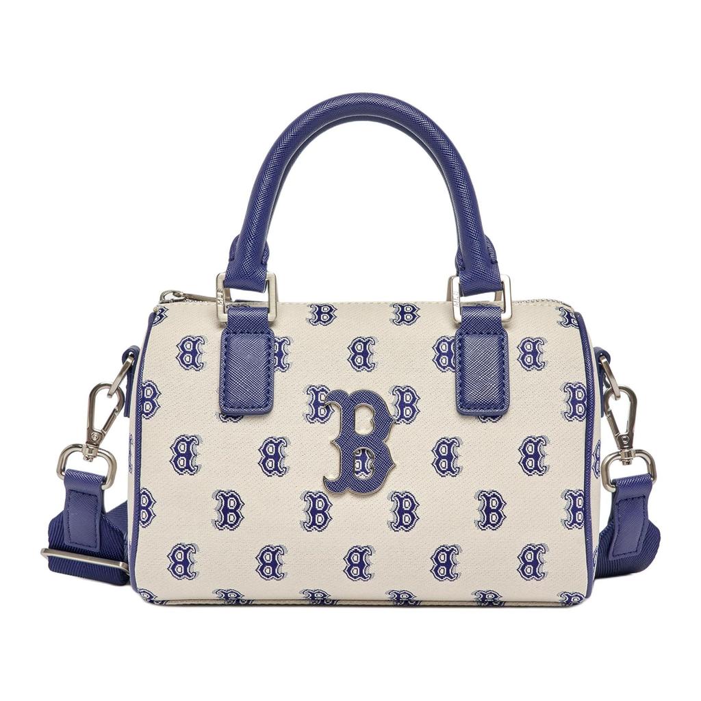 MLB Polyester Letter Bag, Portable Crossbody Bag, Shoulder Bag Women's Blue Gray 3ABWS013N-43BGL
