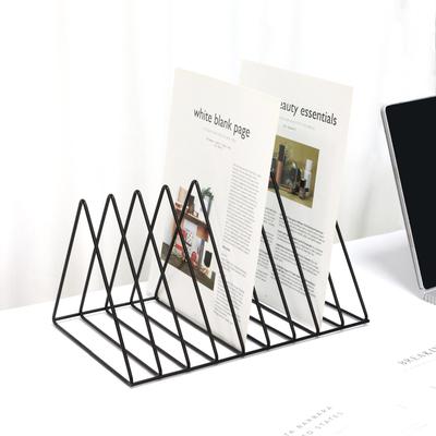 Nordic Triangle Book Holder & Desktop Organizer - Stylish Student Bookshelf & Storage Rack