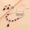 Halskette Ohrringe Set Tränenförmig Zirkonia Anhänger Halskette Elegantes Hochzeits Schmuck für Abschlussball Party Brautparty Geschenk