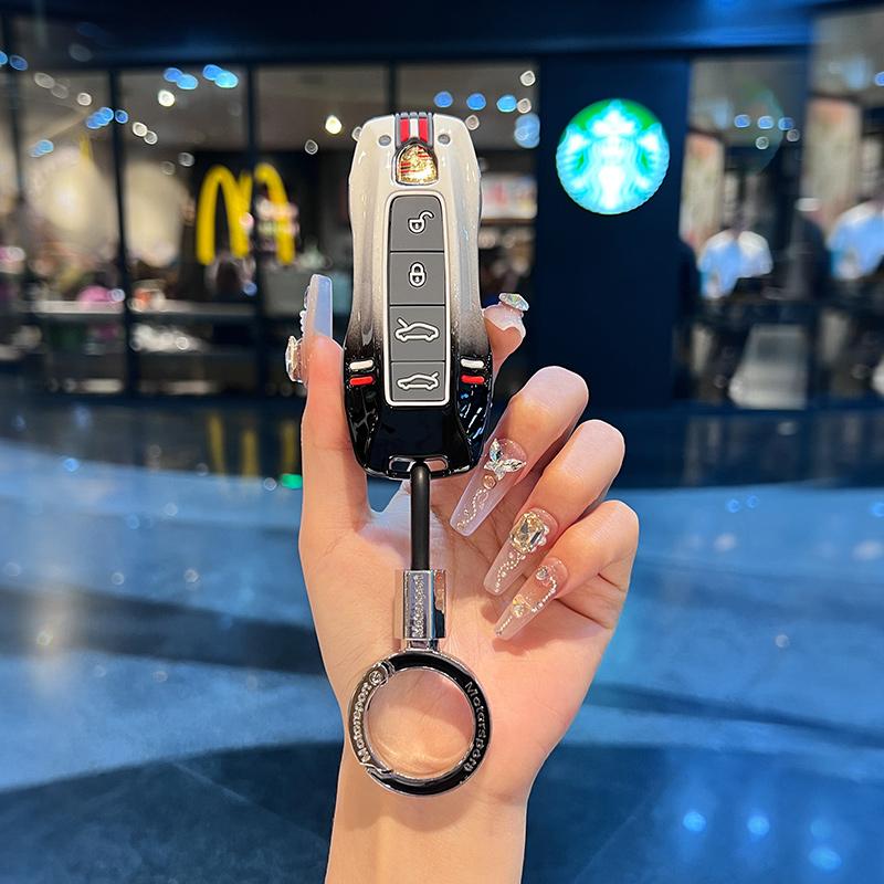 Zinklegering Silikon Bilnyckelskal Skyddsskal För Porsche Panamera Spyder Carrera Macan Cayman Cayenne 911 970 981 991