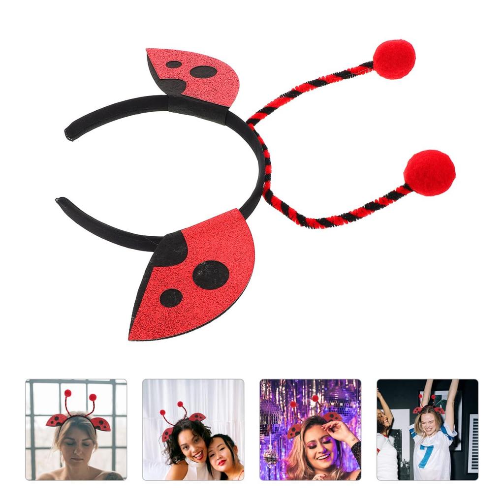 Healeved Ladybug Headband for Kids and Adults, Lightweight Hairband with Cute Insect Motif, Perfect for Parties and Events, 11.02 x 10.24 x 1.06