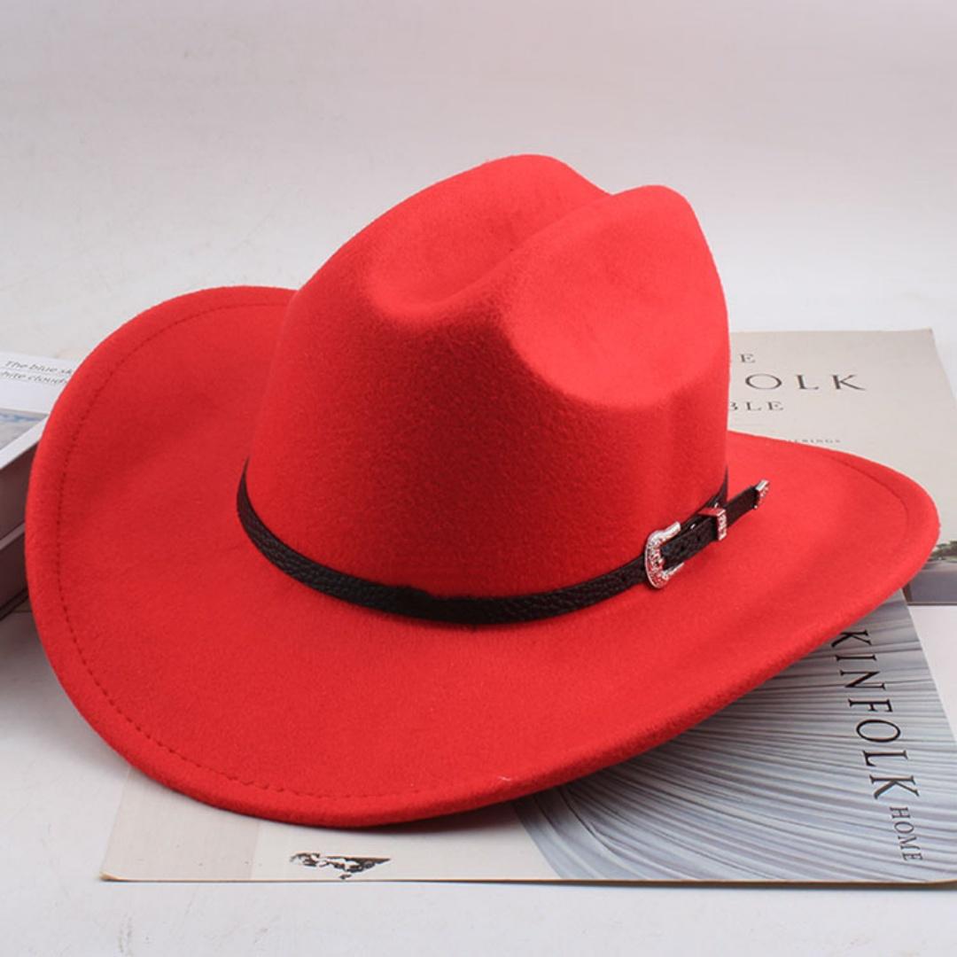 

Leather Brim Hat Vintage Vintage Cowboy Hat Western Cowboy Hat Retro For Travel Daily Outings Retro Parties червоний