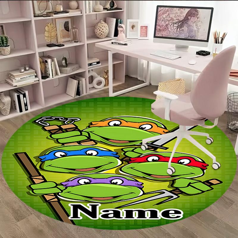 Customizable T-TMNT Round Non-Slip Carpet - Ideal for Garden, Picnic, Office, Perfect for Decoration, Suitable For All Seasons