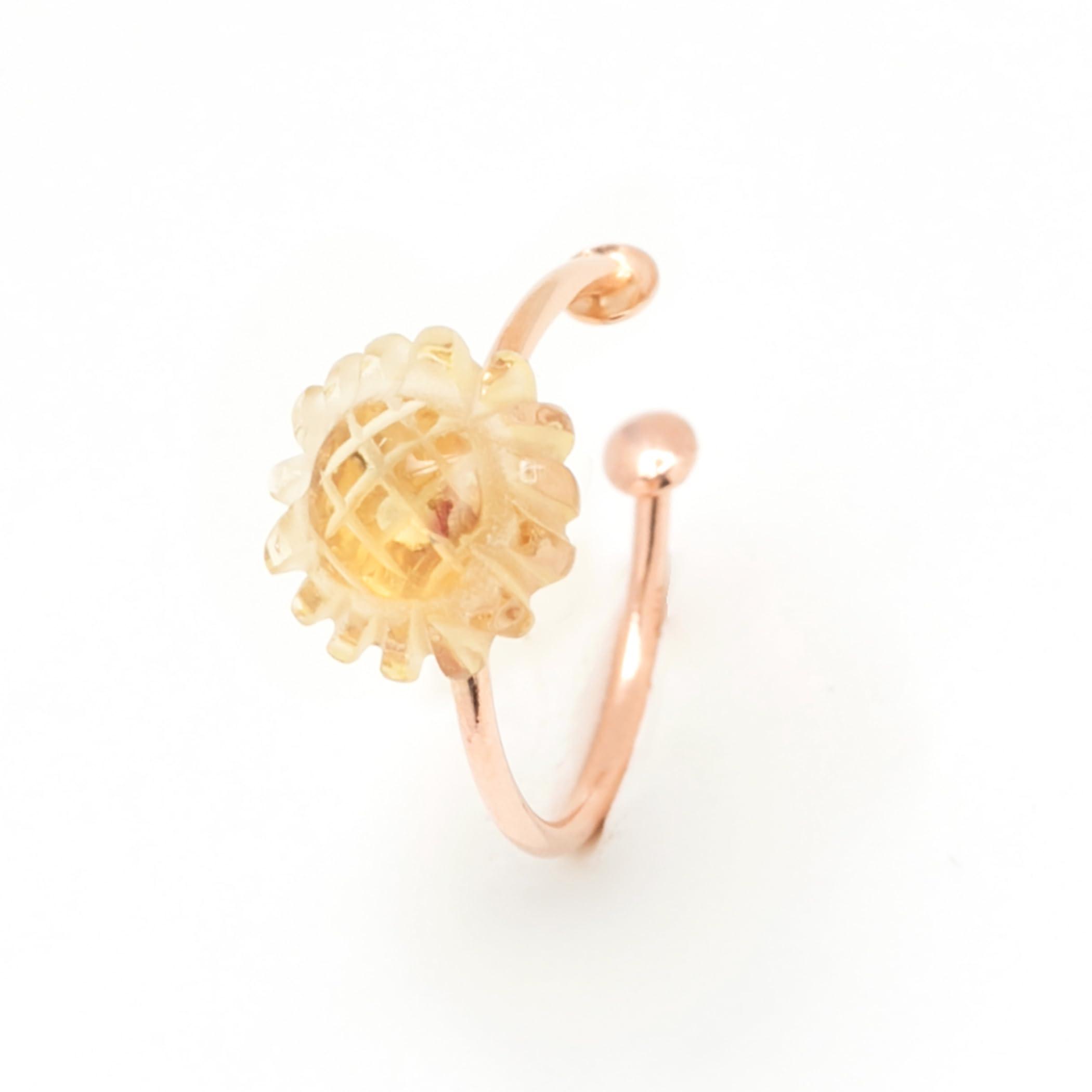 

[Official] ESTELLE [WEB Exclusive] Women s Ear Cuff, 10K Pink Gold, August Birth Flower, Sunflower, 0294-0022-0000-0000