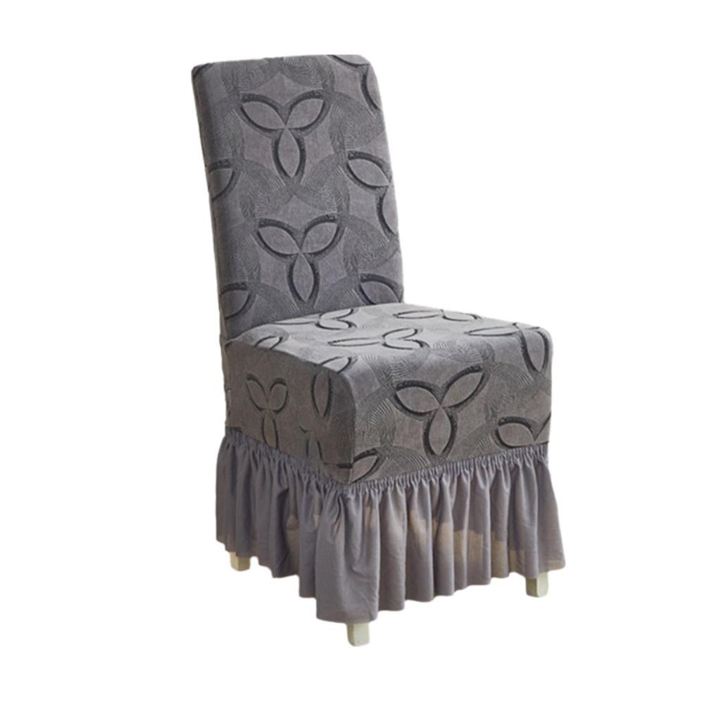 Dustproof Jacquard Skirted Chair Cover Full Wrap Chair Skirt Practical Seat Cover  Living Room серый