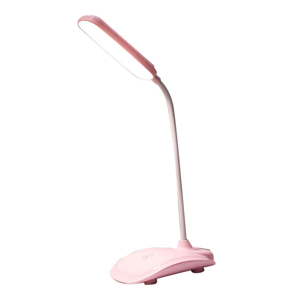 LED Desk Lamp Touch Control Three Level Color Temperature Stepless Dimming USB Charging Table Lamp Pink
