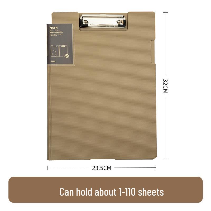 A4 Transparent Flip Folder with Strong Clip, Large Capacity for Office Document Storage