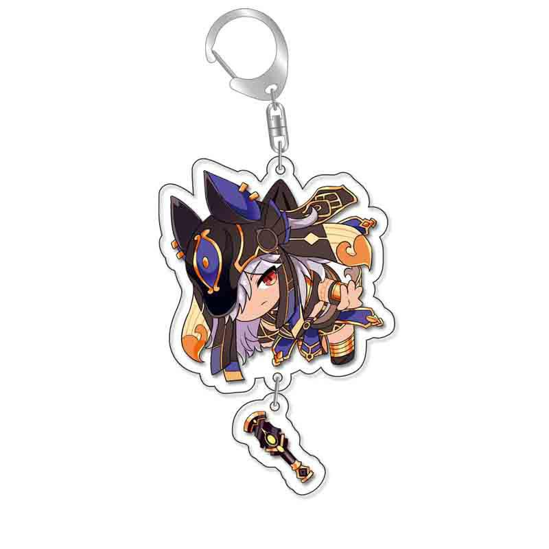 Anime Genshin Impact Porte-clés Acrylique Pendentif Accessoires Présentant les Personnages Yae Miko Xiao Klee Keqing Kazuha Lumine Qualité Premium