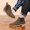 Fashion Golden Sapling Men Chelsea Boots Winter Concise Suede Leather Ankle Boot Work Shoes Formal Business Party Male Botas Big Size