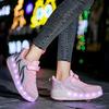 Children's double wheel runaway shoes pulley shoes USB charging interface LED light boy wheel shoes girl luminous shoes light shoes